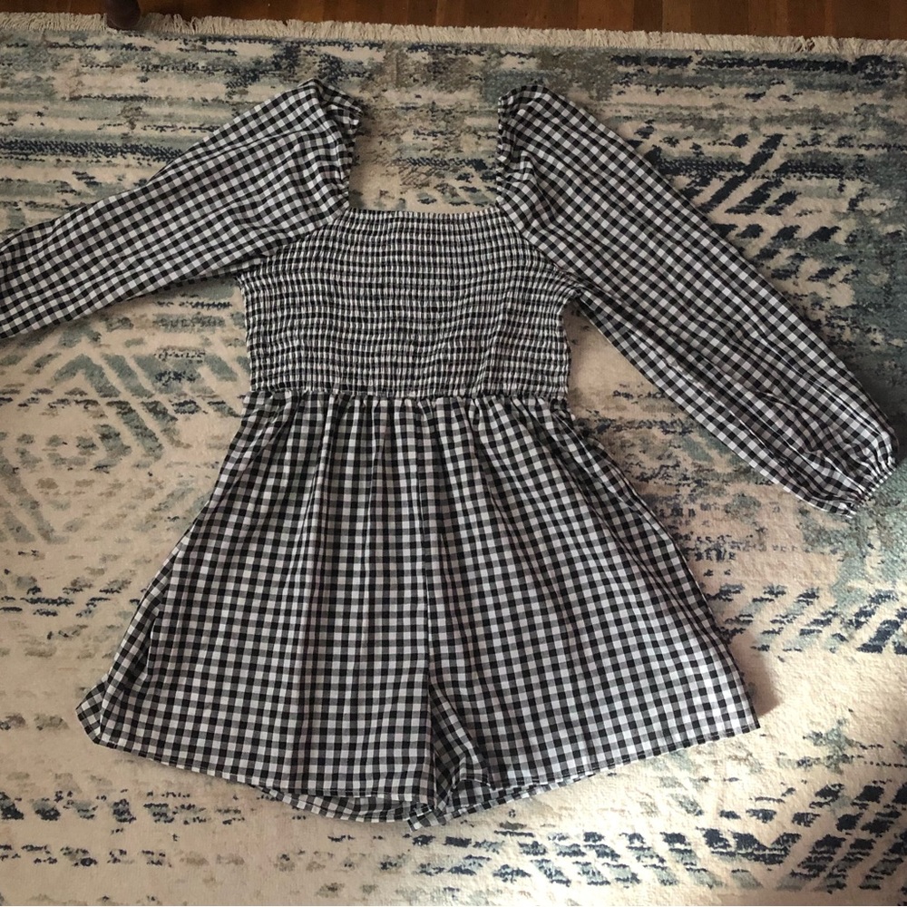 SHEIN Gingham Romper